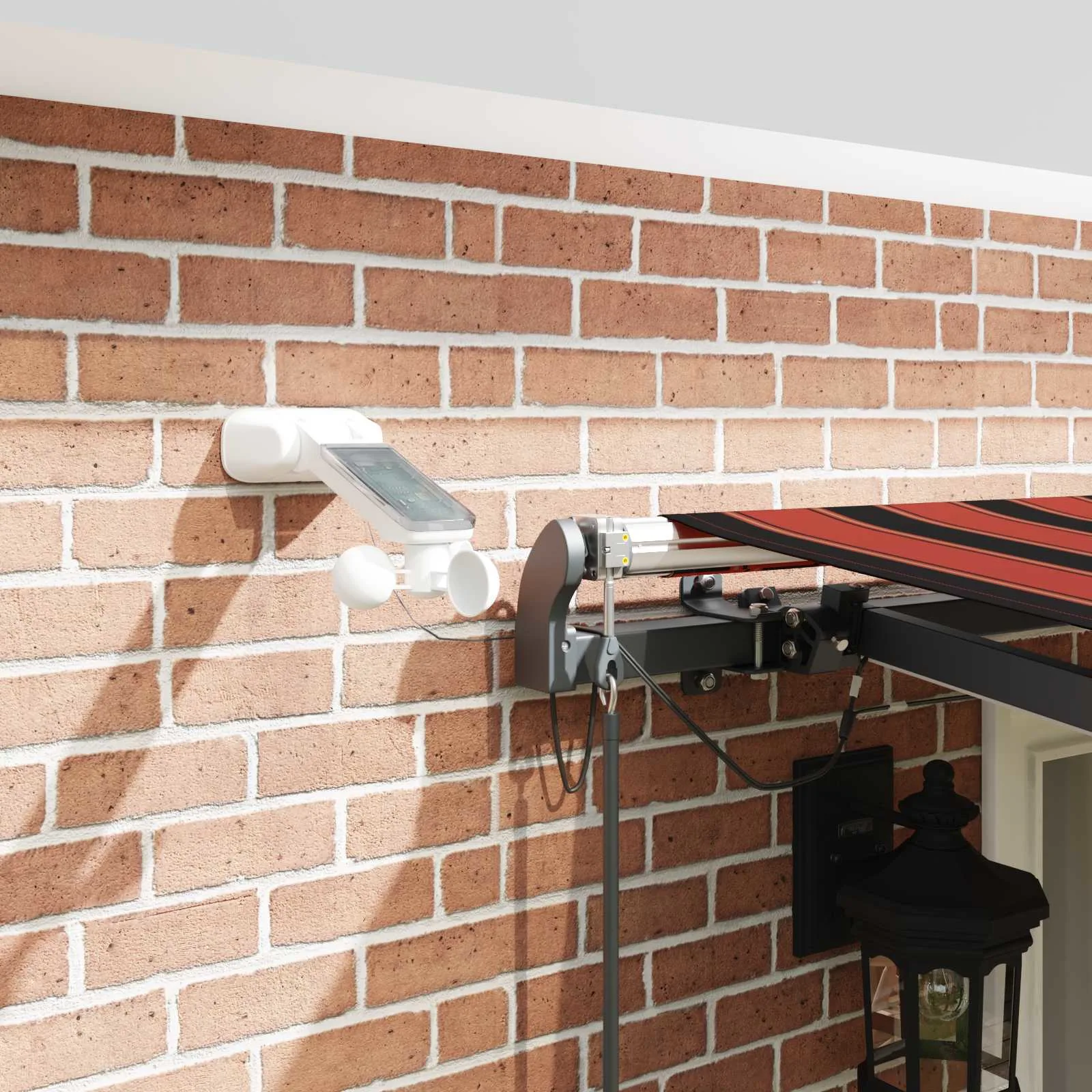 Sissetõmmatav terrassimarkiis LED-valgustuse ja anduritega, oranž-pruun, 500 x 300 cm, polüester