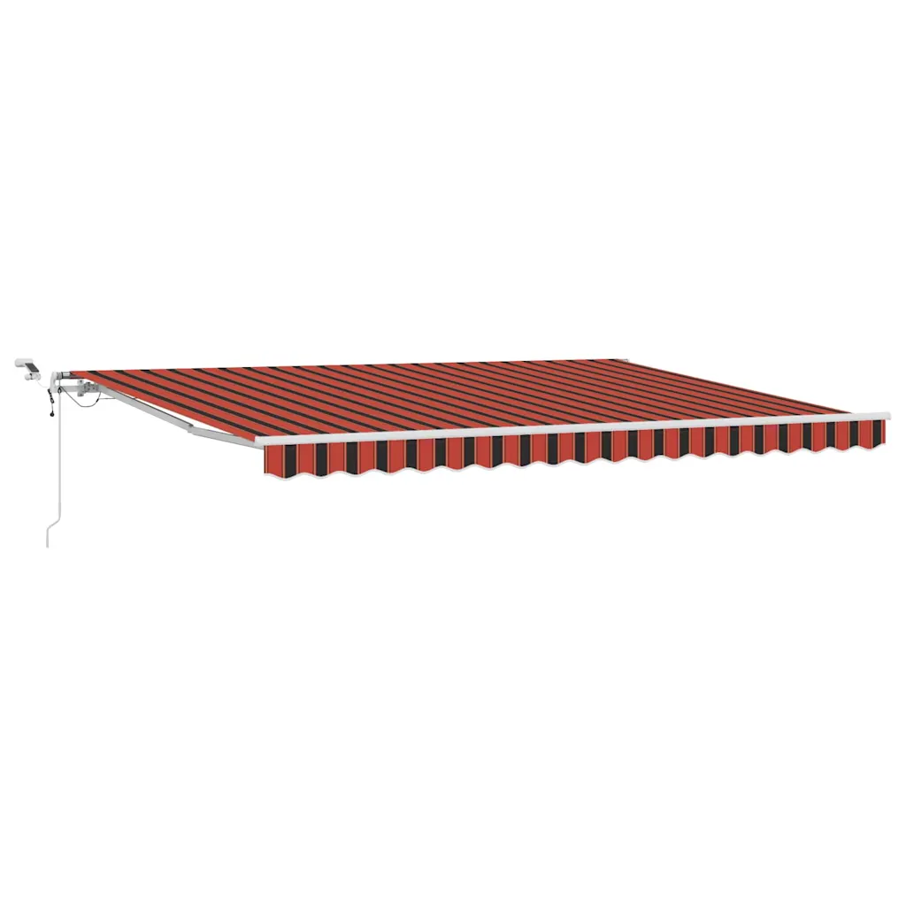 Sissetõmmatav terrassimarkiis LED-valgustusega, oranž-pruun, 450 x 350 cm, polüester