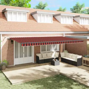 Sissetõmmatav terrassimarkiis LED-valgustuse ja kaugjuhtimisega, oranž ja pruun, 600 x 300 cm