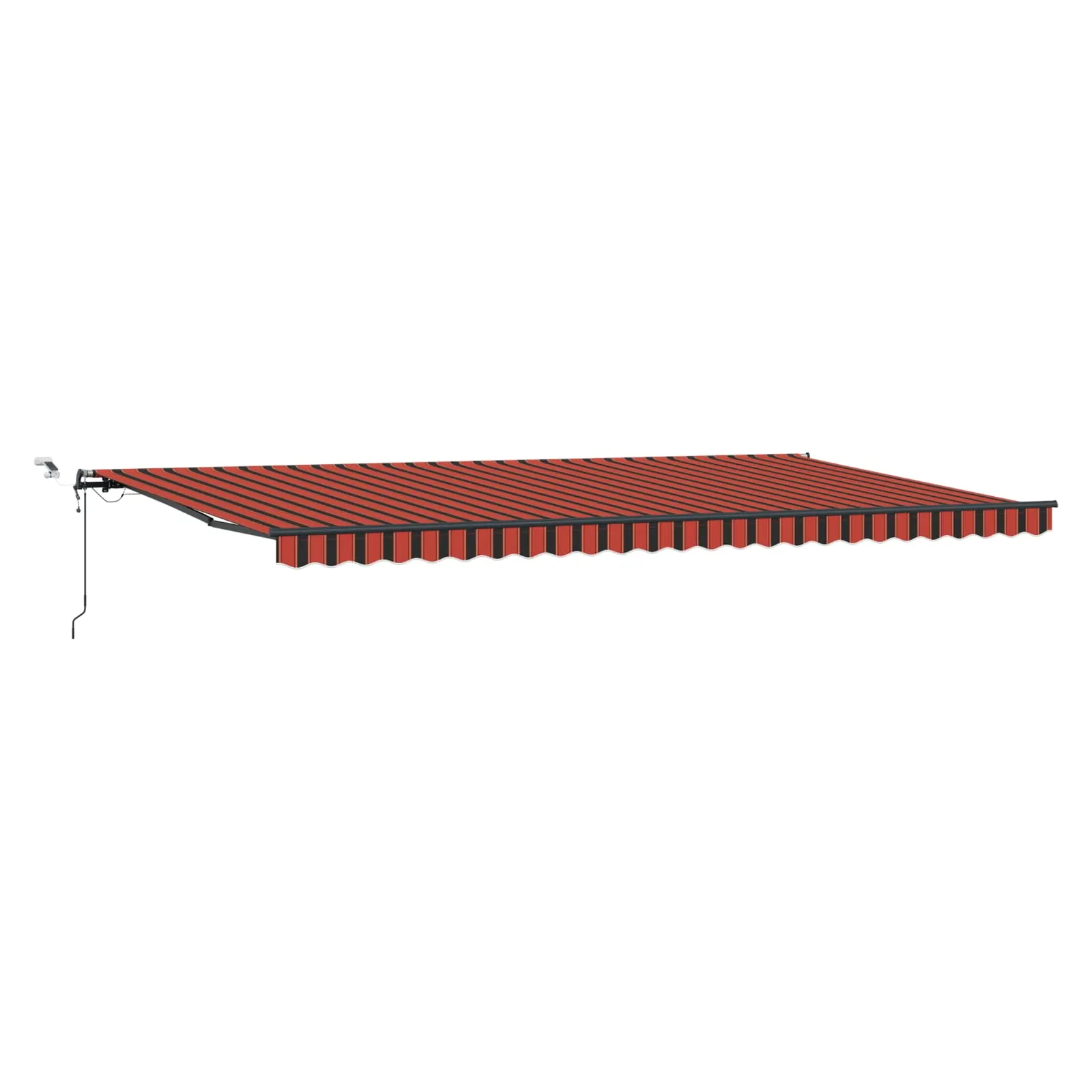 Sissetõmmatav terrassimarkiis LED-valgustuse ja kaugjuhtimisega, oranž ja pruun, 600 x 300 cm