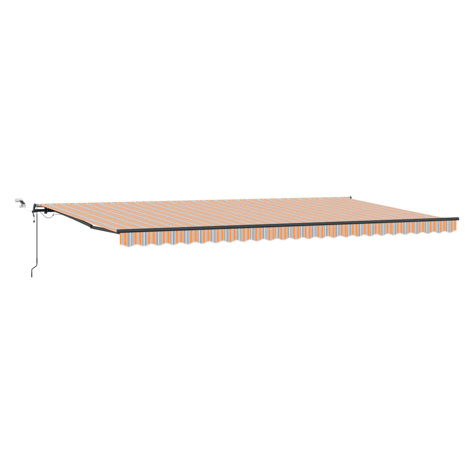 Sissetõmmatav terrassimarkiis LED-valgustuse ja kaugjuhtimisega, mitmevärviline polüester, 600 x 300 cm
