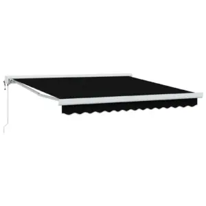 Sissetõmmatav terrassimarkiis, must, 350 x 250 cm, kangas ja metall