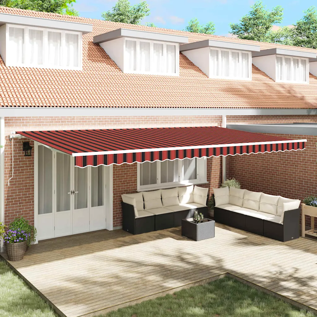 Sissetõmmatav terrassimarkiis oranž-pruun, 600 x 300 cm, alumiiniumraamiga