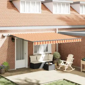 Sissetõmmatav varikatus terrassile, kollane-oranž, 400 x 350 cm