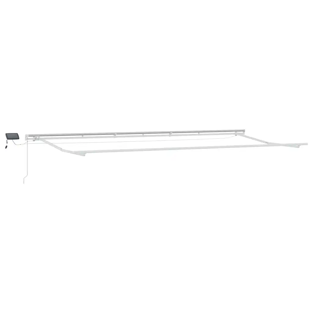 Sissetõmmatav terrassivarikatus LED-valgustusega, roheline-valge, 600 x 300 cm, kangas ja alumiinium