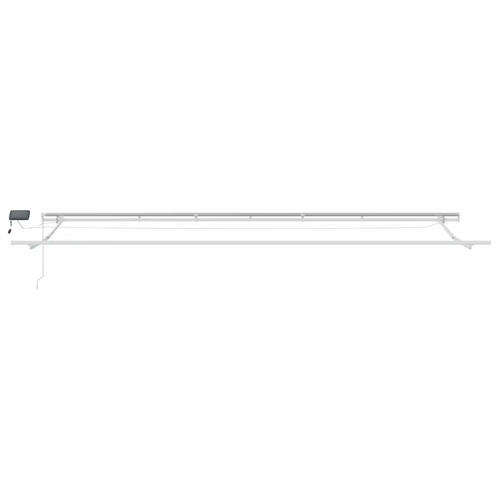 Sissetõmmatav terrassivarikatus LED-valgustusega, roheline-valge, 600 x 300 cm, kangas ja alumiinium