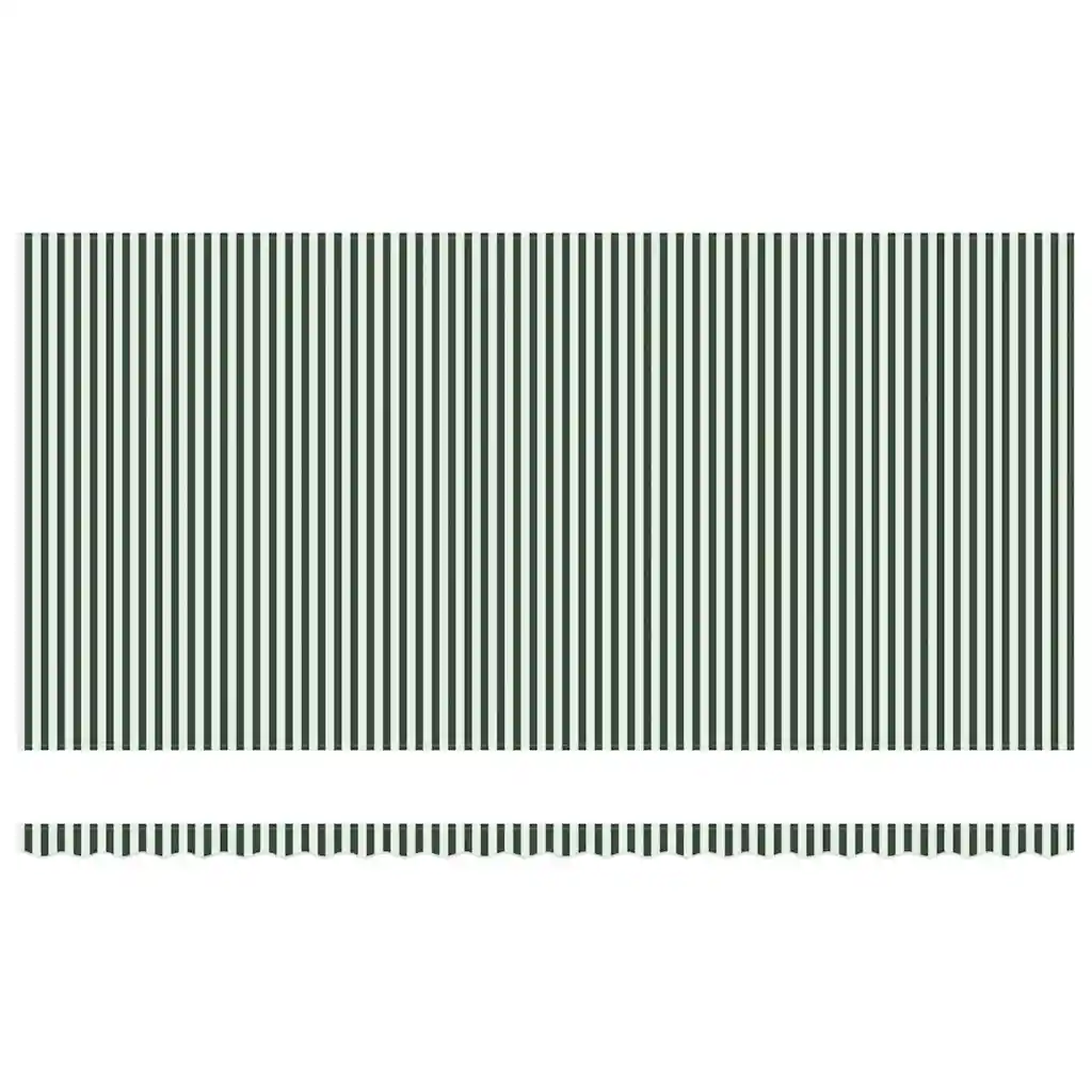 Sissetõmmatav terrassivarikatus LED-valgustusega, roheline-valge, 600 x 300 cm, kangas ja alumiinium
