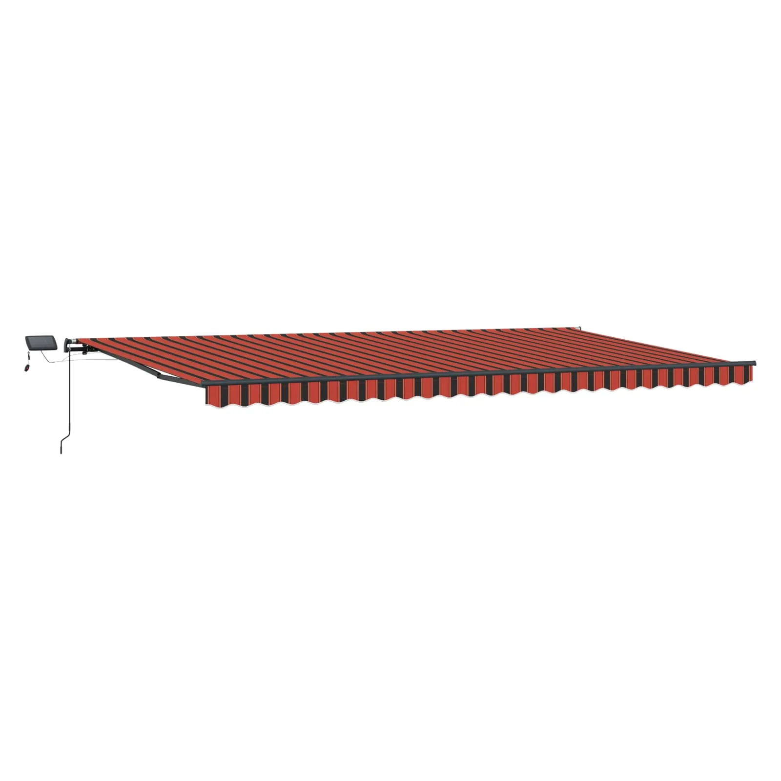 Sissetõmmatav terrassivarikatus LED-valgustusega, oranž-pruun, 600 x 300 cm