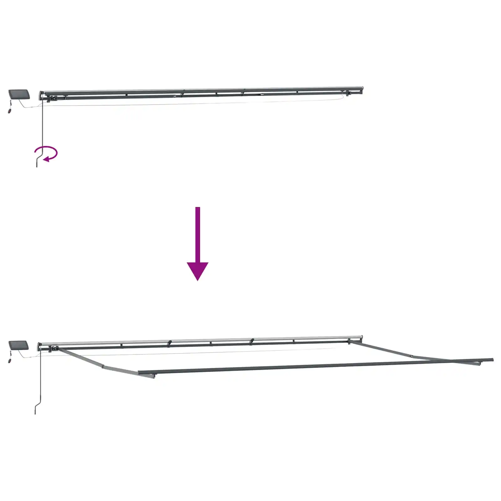 Sissetõmmatav terrassivarikatus LED-valgustusega, oranž-pruun, 600 x 300 cm