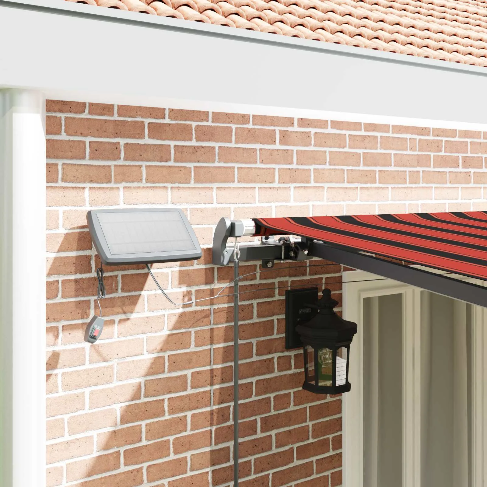 Sissetõmmatav terrassivarikatus LED-valgustusega, oranž-pruun, 600 x 300 cm