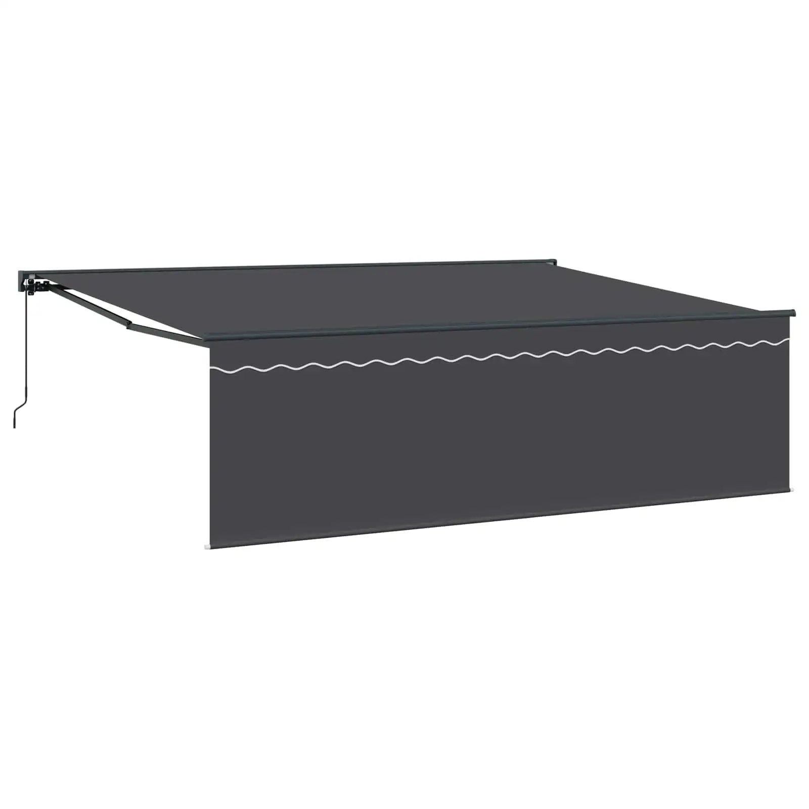Sissetõmmatav terrassivarikatus rulooga, antratsiit, 450 x 300 cm