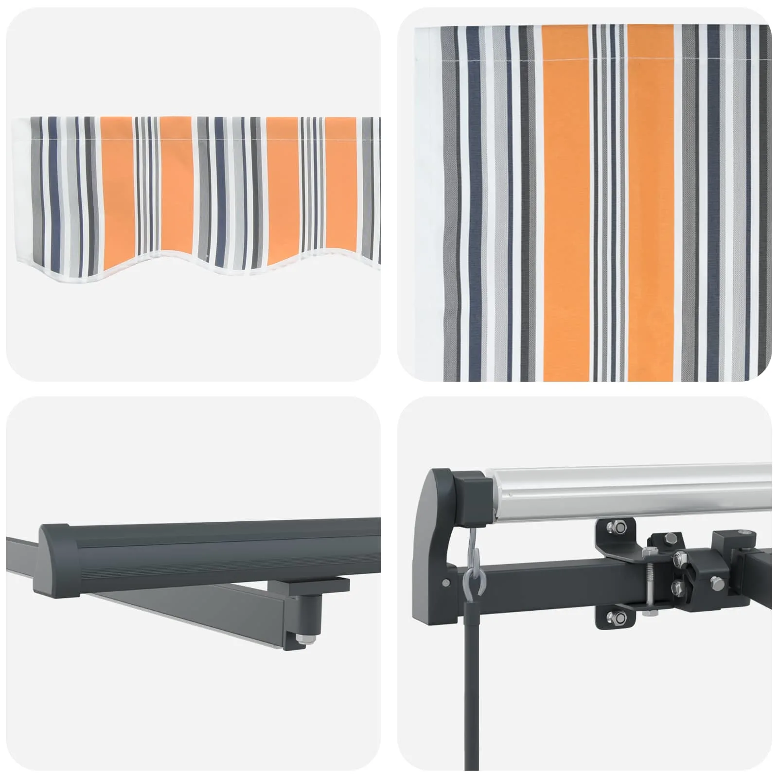 Sissetõmmatav varikatus LED-valgustusega, mitmevärviline, 450 x 350 cm