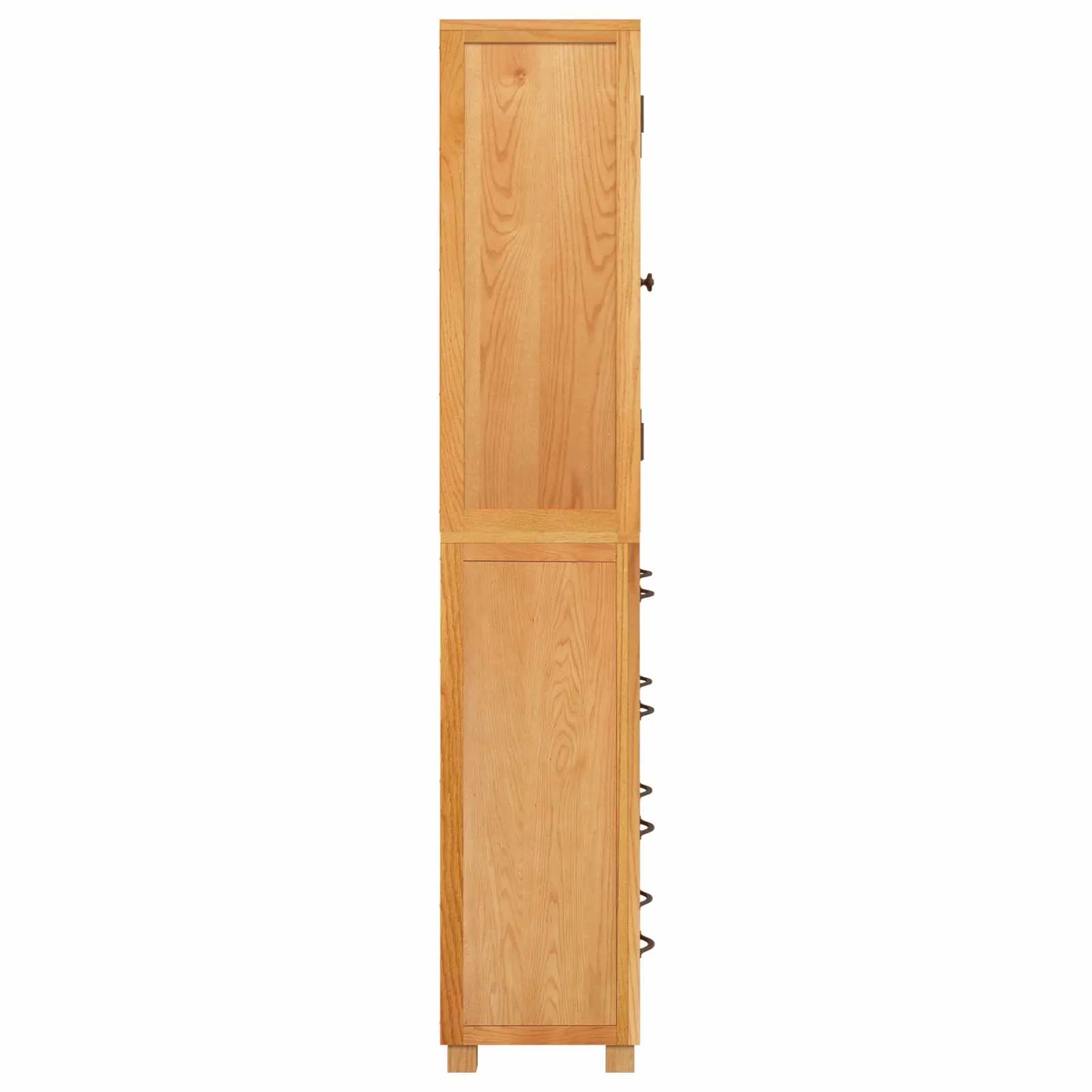 Tamme täispuidust kõrged hoiukapid ustega ja 3 sahtliga, 2 tk, naturaalne, 80 x 35 x 185 cm