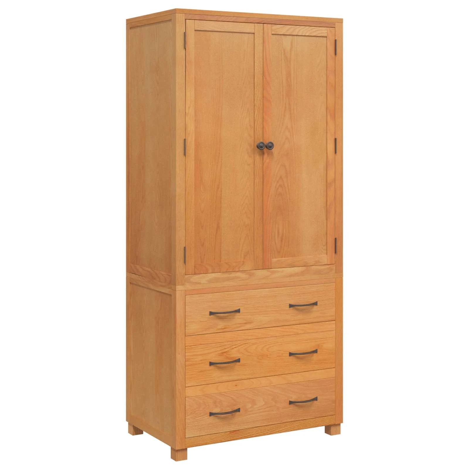 Tammepuidust kõrged hoiukapid 3 sahtliga, 2 tk, pruun, 80 x 50 x 180 cm