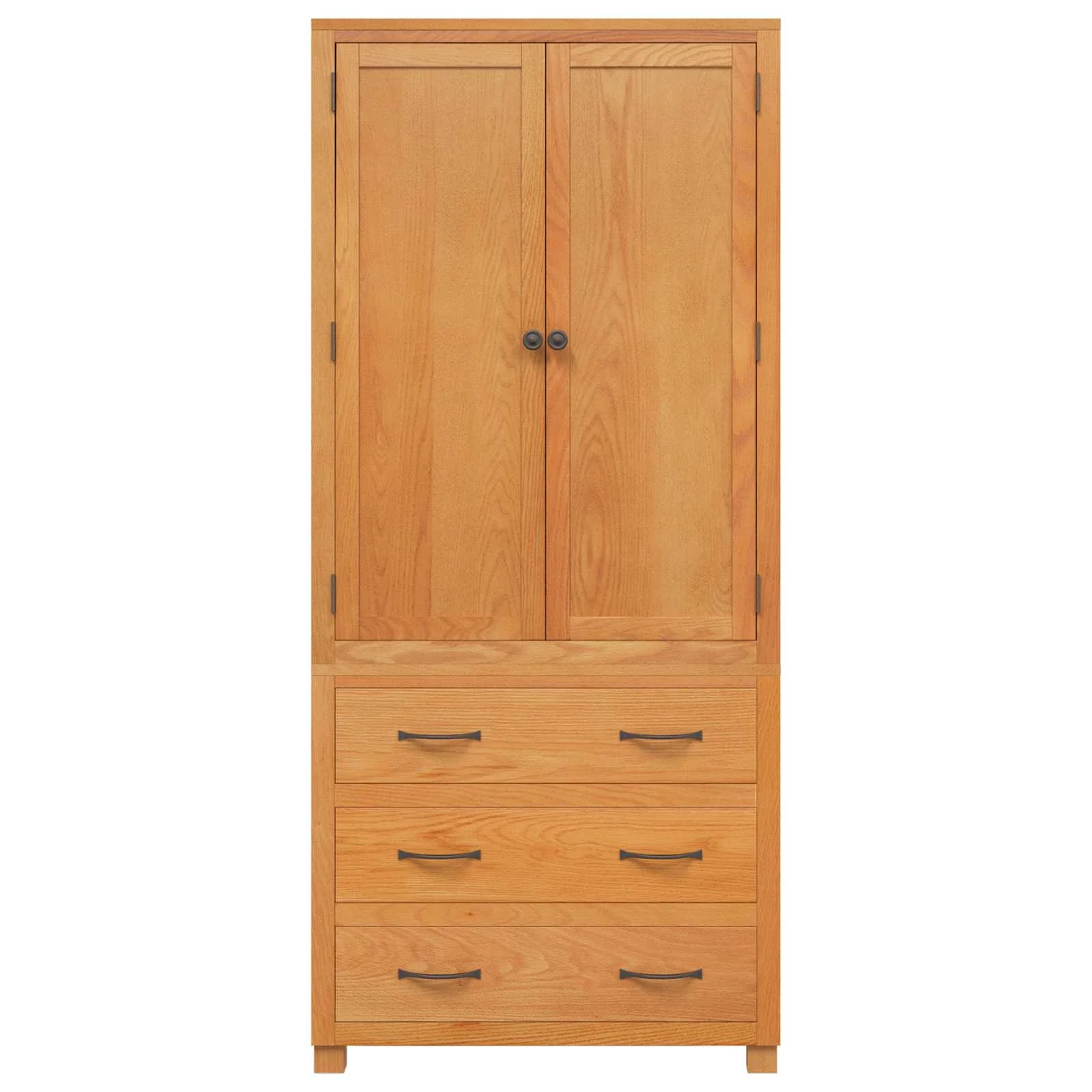 Tammepuidust kõrged hoiukapid 3 sahtliga, 2 tk, pruun, 80 x 50 x 180 cm