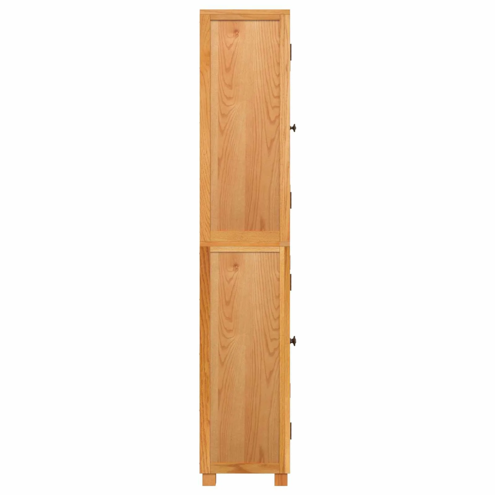 Tammepuidust hoiukappide komplekt klaasustega, 2 osa, naturaalne, 80 x 35 x 185 cm