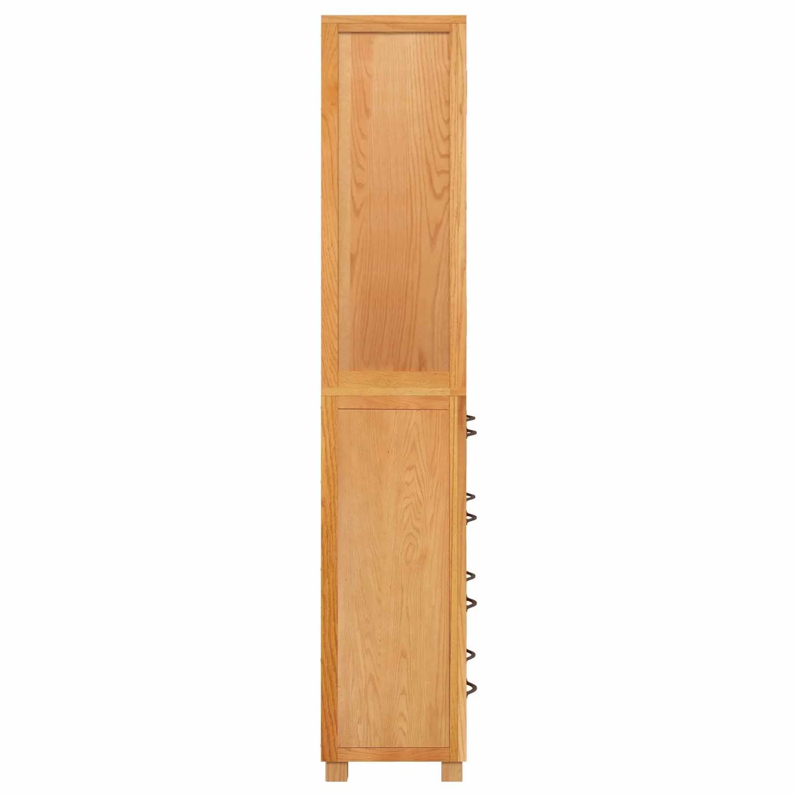 Tammepuidust kõrged kõrvalkapid 3 sahtli ja 4 riiuliga, naturaalne, 2 tk, 80 x 35 x 185 cm