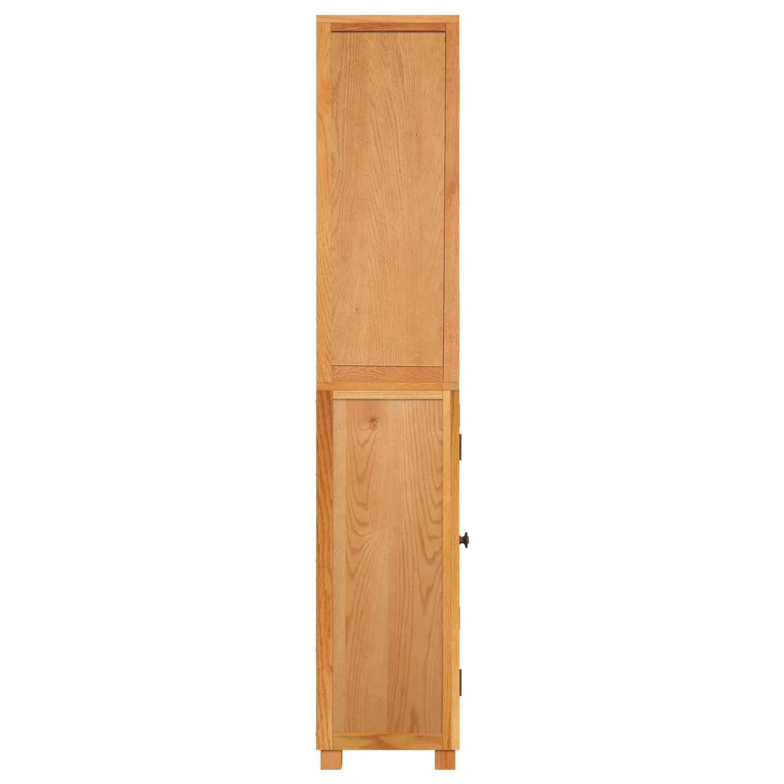 Kõrvalkappide komplekt uste ja riiulitega, 2 tk, tammepuidust, naturaalne, 80 x 35 x 185 cm