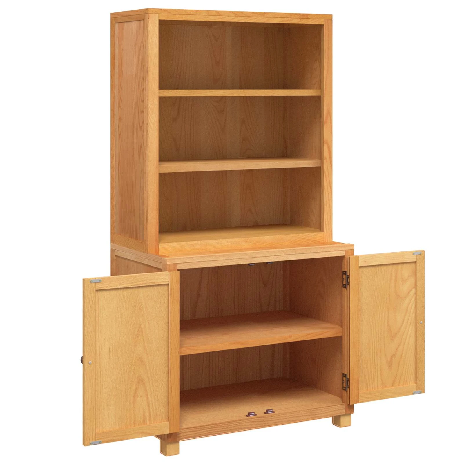 Pruun tammepuidust kõrvalkappide komplekt, 2 tk, 80 x 50 x 160 cm, kaldumisvastase kinnitusega