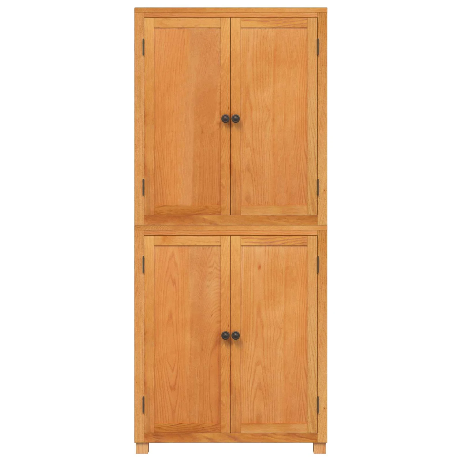 Kõrged tamme täispuidust hoiukapid uste ja riiulitega, 2 tk, naturaalne, 80 x 35 x 185 cm