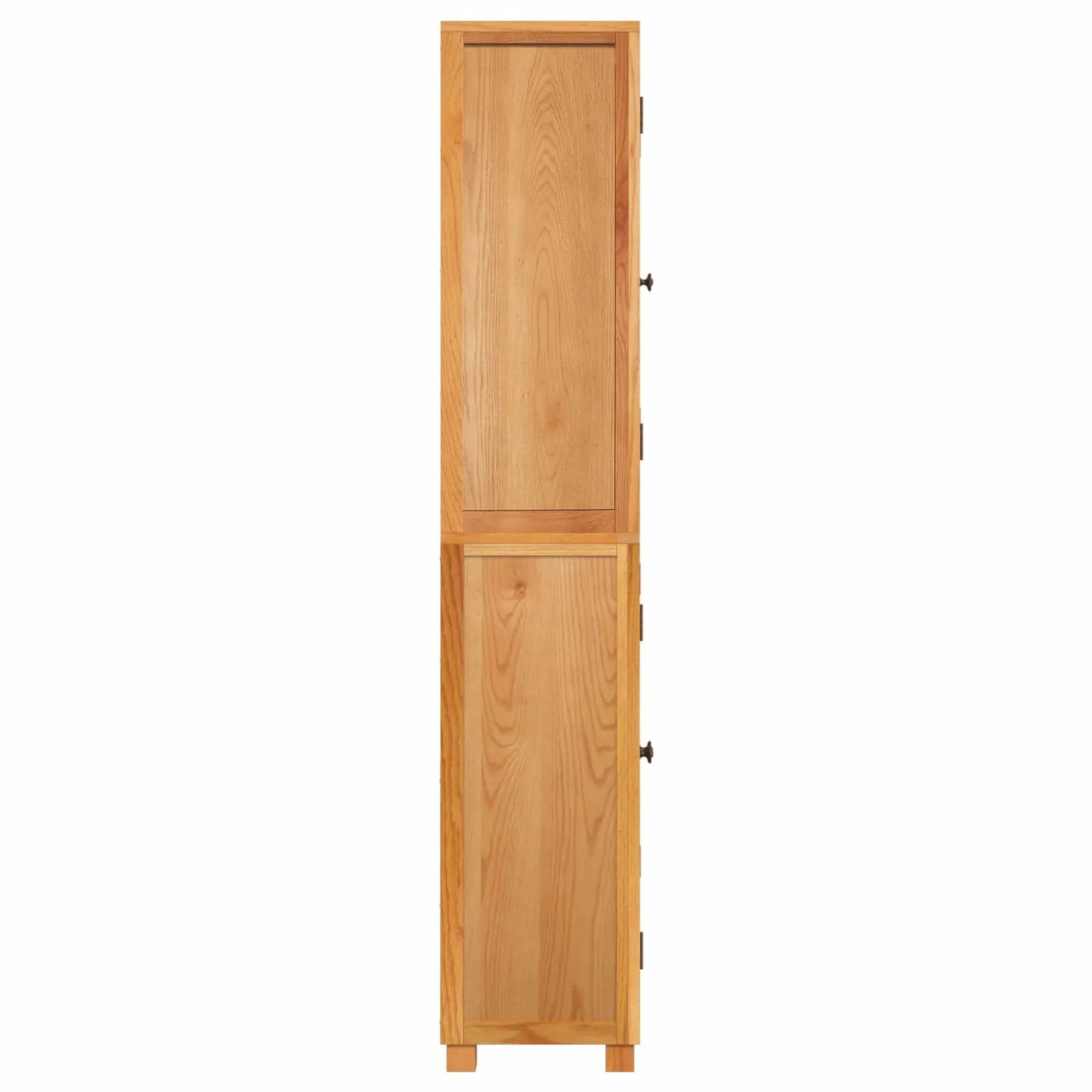 Kõrged tamme täispuidust hoiukapid uste ja riiulitega, 2 tk, naturaalne, 80 x 35 x 185 cm