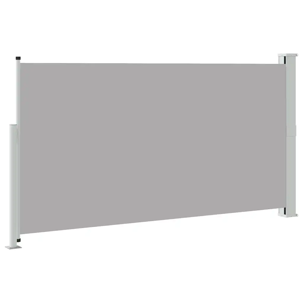 Lahtitõmmatav terrassi privaatsussein tuulevarjuna, 160 x 300 cm, hall, teraspostidega