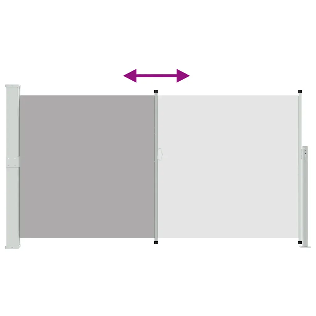 Lahtitõmmatav terrassi privaatsussein tuulevarjuna, 160 x 300 cm, hall, teraspostidega