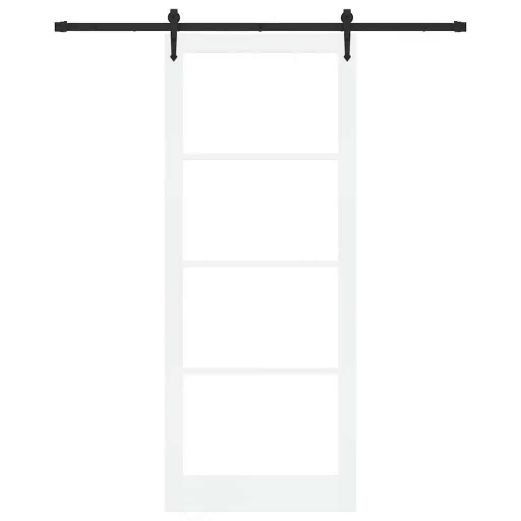 Valge liuguks musta siiniga, männipuit ja klaas, 93 x 232 cm