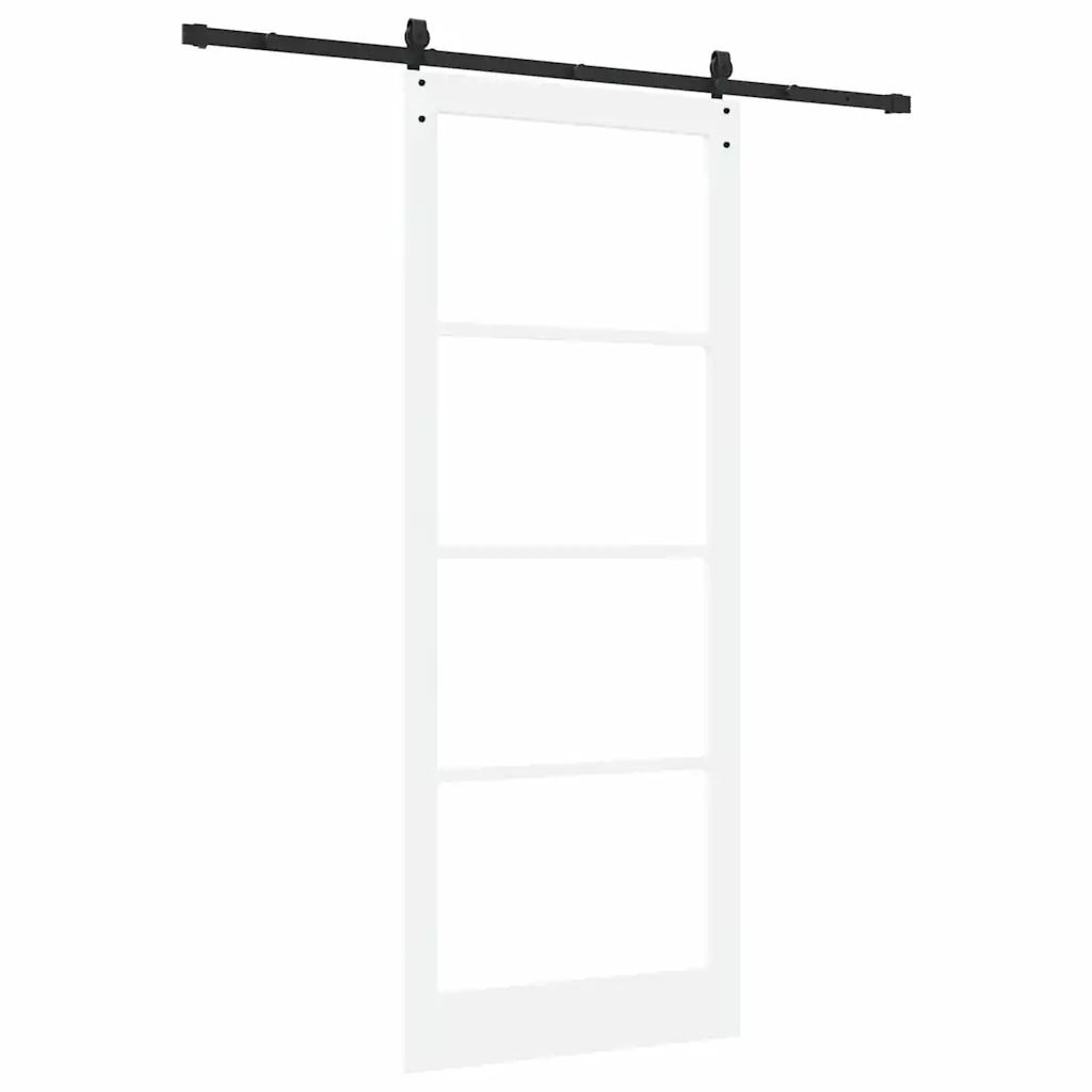 Valge liuguks musta siiniga, männipuit ja klaas, 93 x 232 cm