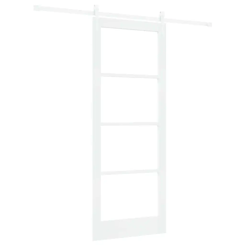 Valge männipuidust ja klaasist liuguks, 83 x 211 cm