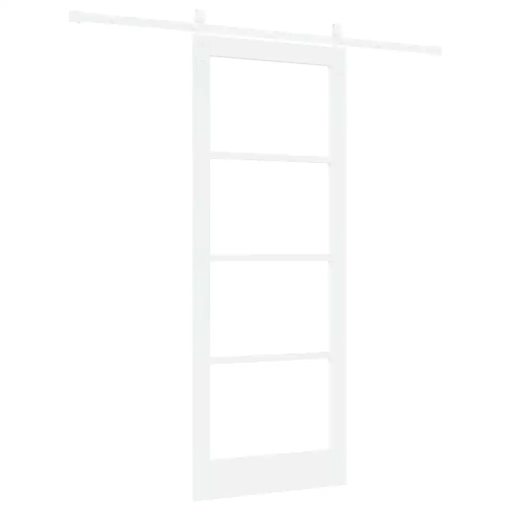 Valge männipuidust ja klaasist liuguks, 83 x 211 cm