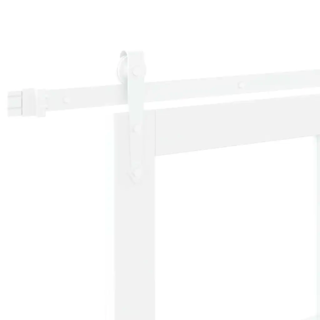 Valge männipuidust ja klaasist liuguks, 83 x 211 cm
