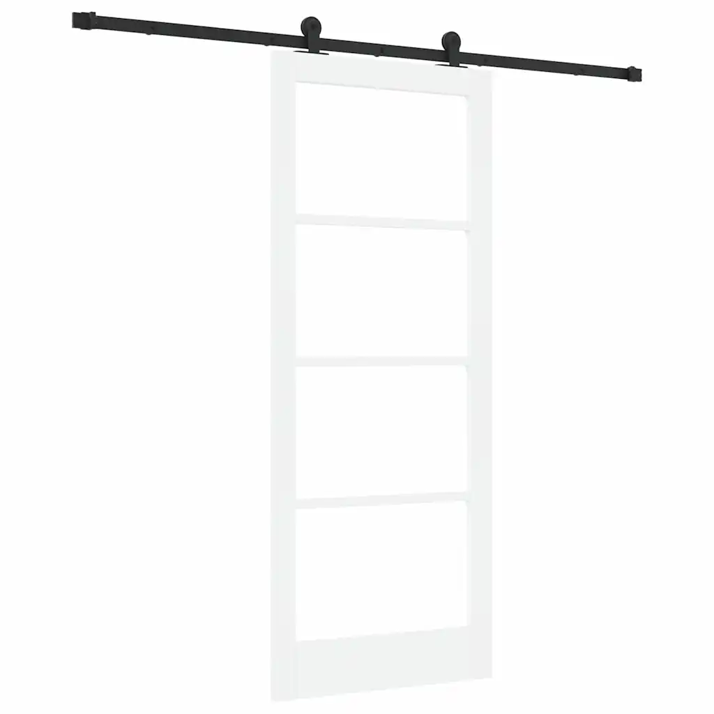 Valge männipuidust ja klaasiga liuguks ORKDAL, 83 x 202 cm
