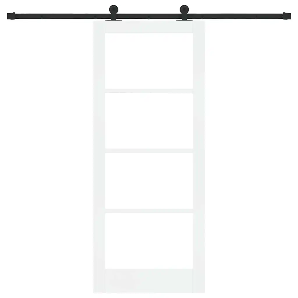 Valge männipuidust ja klaasiga liuguks ORKDAL, 83 x 202 cm