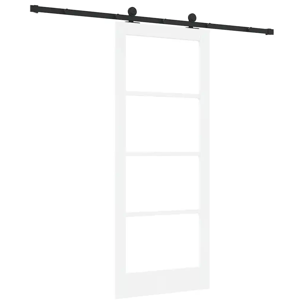 Valge männipuidust ja klaasiga liuguks ORKDAL, 83 x 202 cm