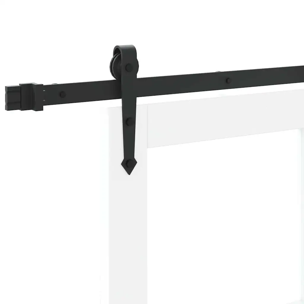 Valge männipuidust ja klaasist liuguks, komplekt, 61 x 198,5 cm