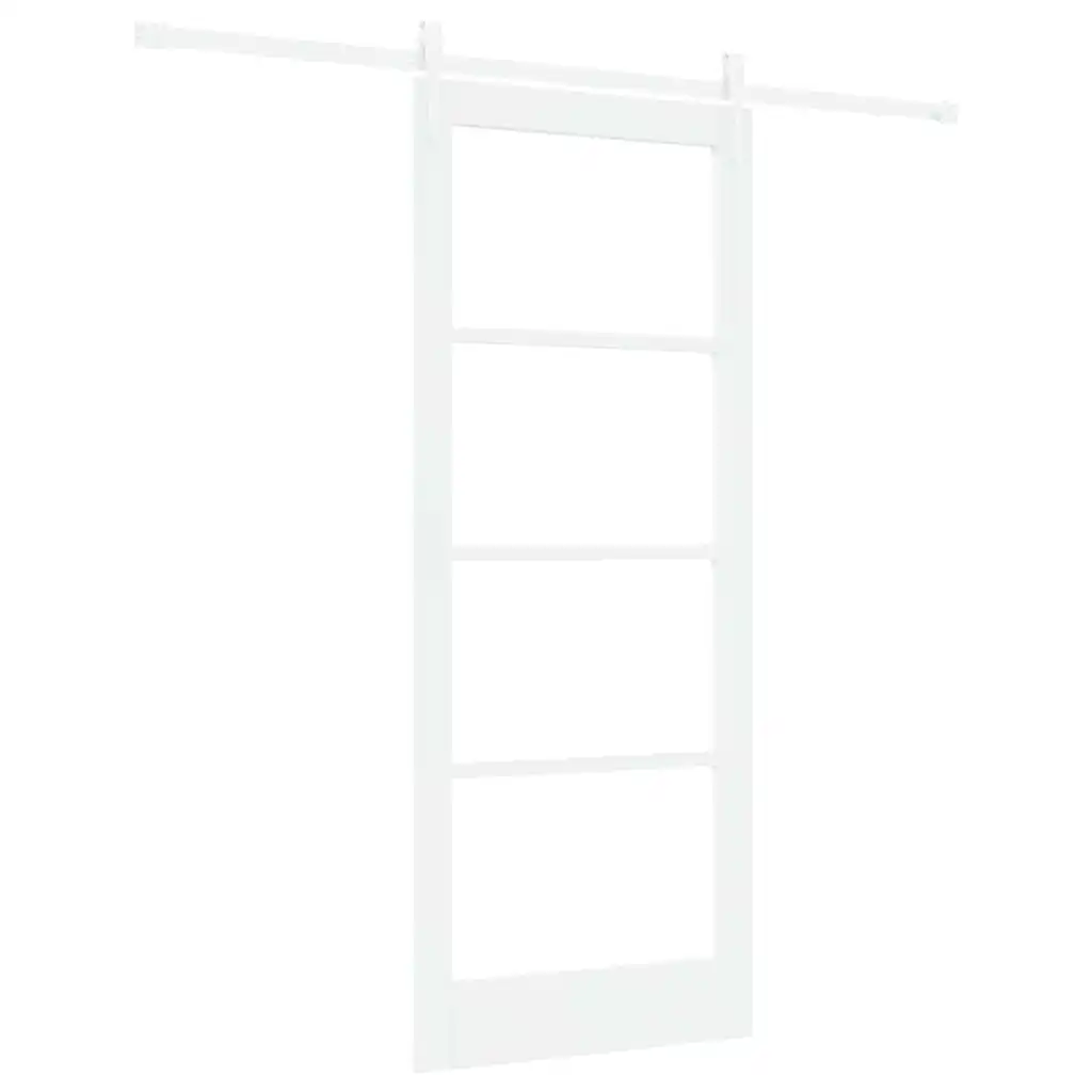 Valge männipuidust ja klaasist liuguks, 83 x 202 cm, siseruumidesse