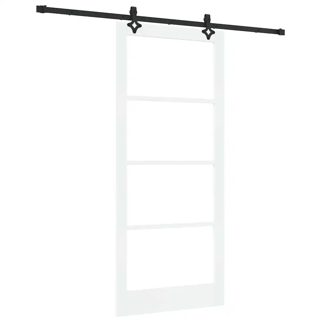 Valge liuguks männipuidu ja klaasiga, 93 x 211 cm, siinisüsteemiga