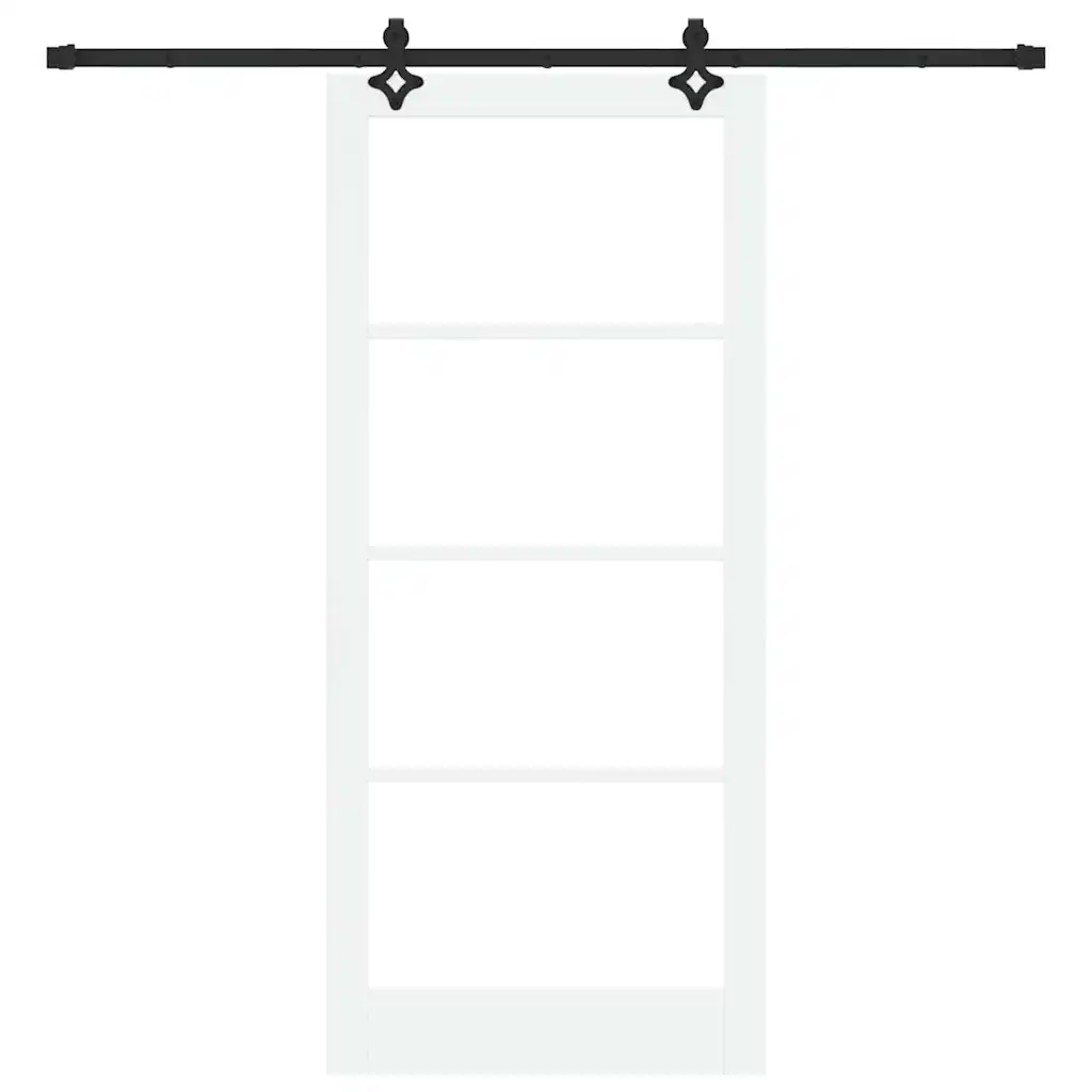 Valge liuguks männipuidu ja klaasiga, 93 x 211 cm, siinisüsteemiga