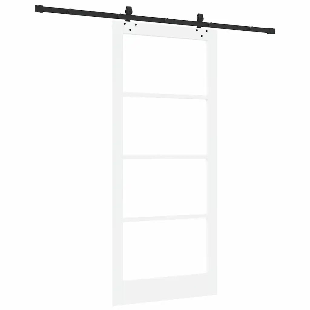 Valge liuguks männipuidu ja klaasiga, 93 x 211 cm, siinisüsteemiga