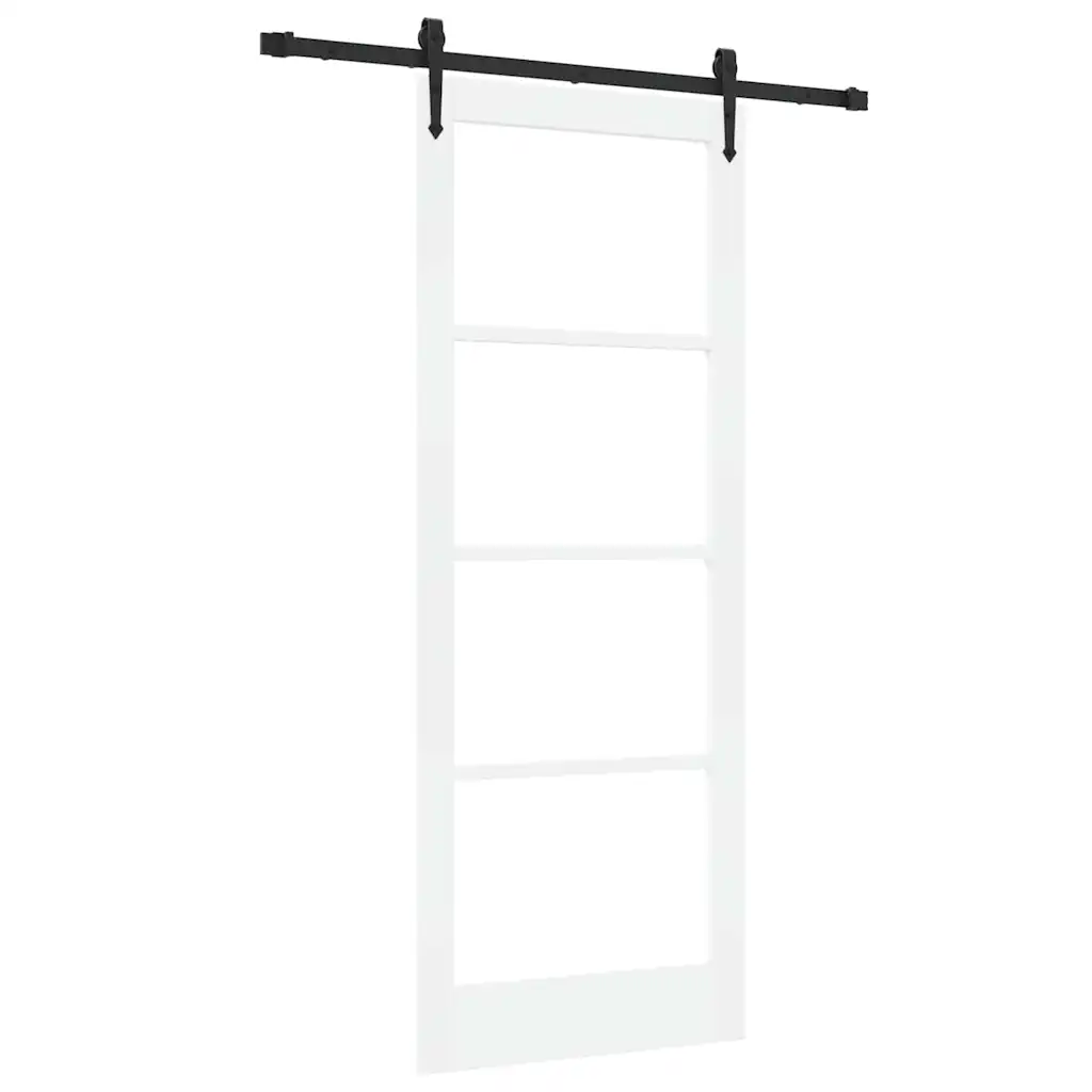 Valge männipuidust ja klaasiga liuguks Orkdal, 83 x 211 cm, rööpaga 152,5 cm