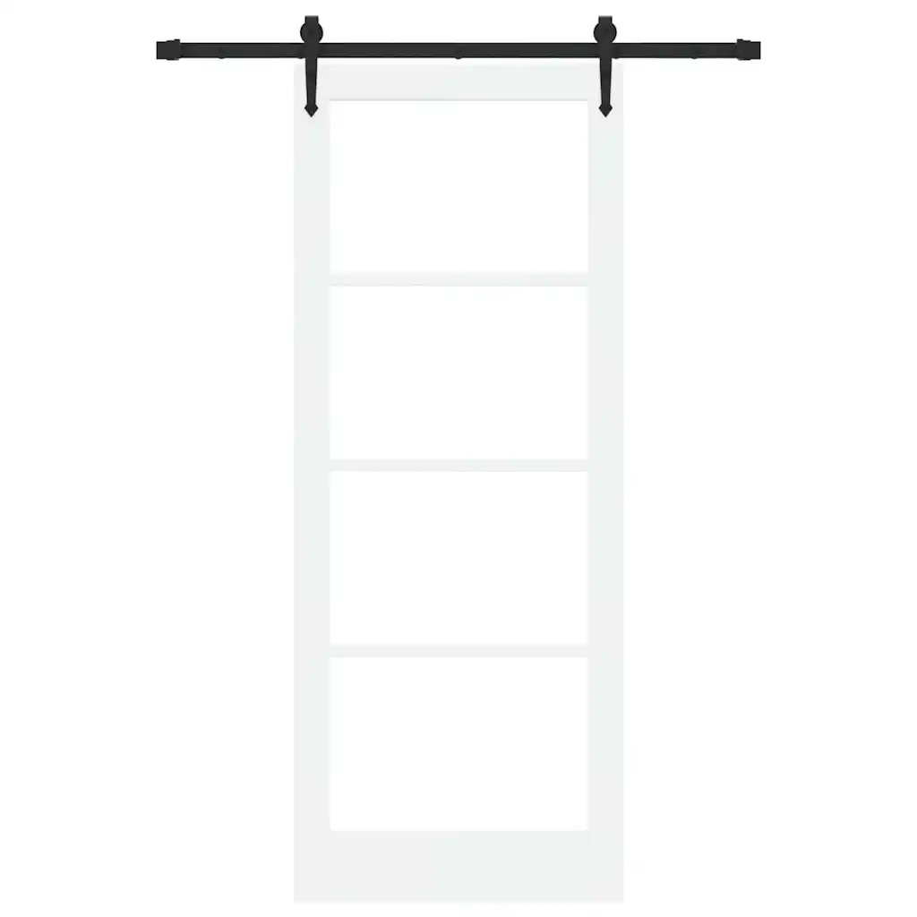 Valge männipuidust ja klaasiga liuguks Orkdal, 83 x 211 cm, rööpaga 152,5 cm