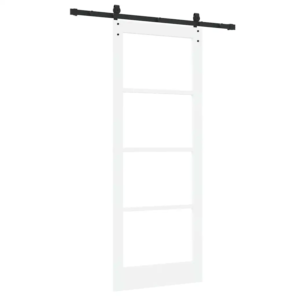 Valge männipuidust ja klaasiga liuguks Orkdal, 83 x 211 cm, rööpaga 152,5 cm