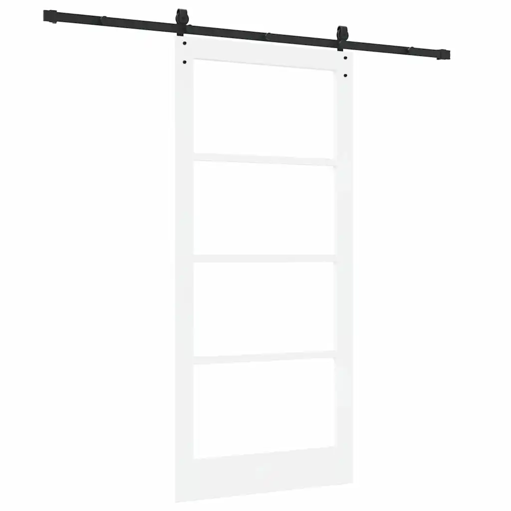 Valge männipuidust ja klaasist liuguks ORKDAL siinisüsteemiga, 93 x 202 cm