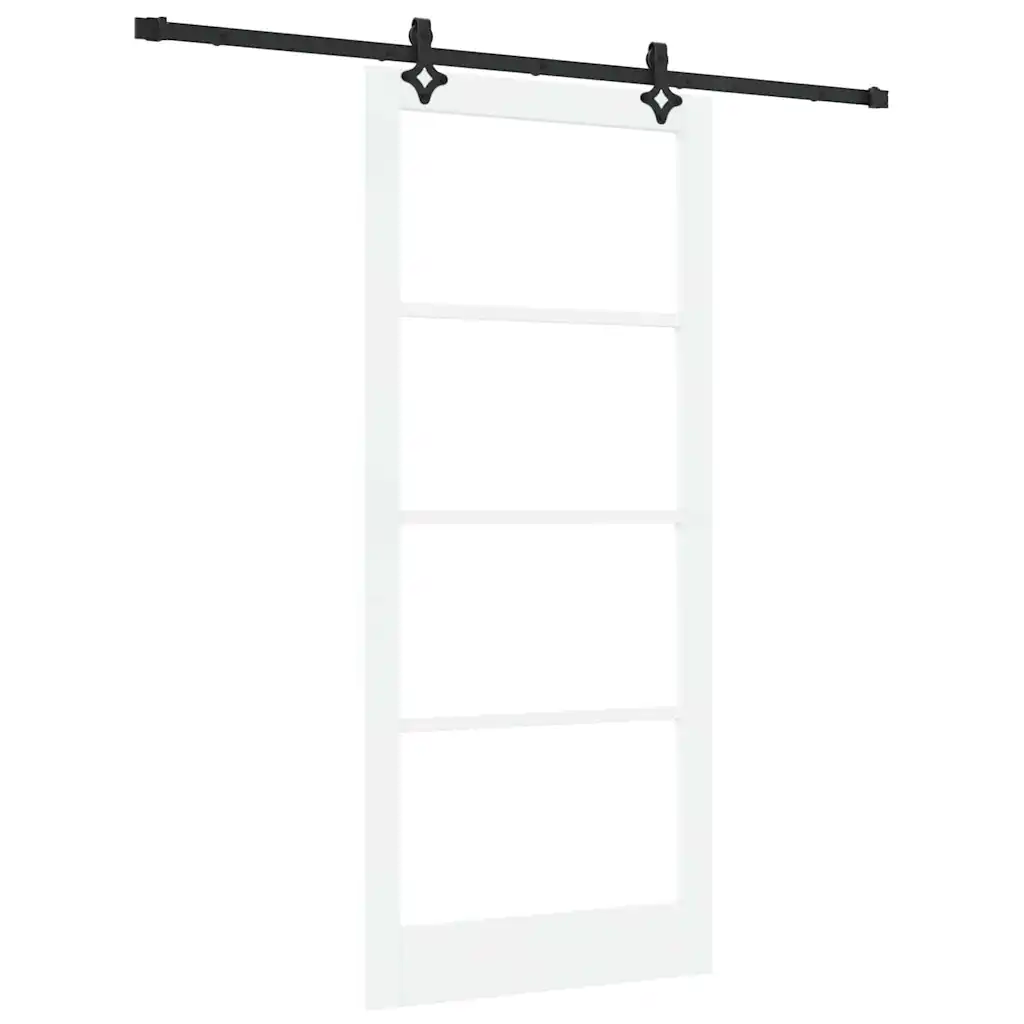 Klaasiga liuguks ORKDAL, männipuit, valge/must, 93 x 211 cm