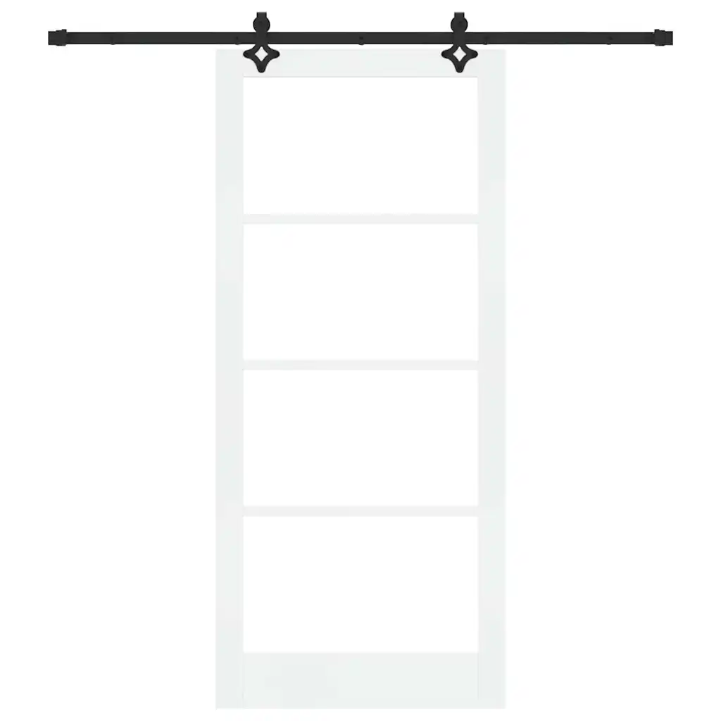 Klaasiga liuguks ORKDAL, männipuit, valge/must, 93 x 211 cm