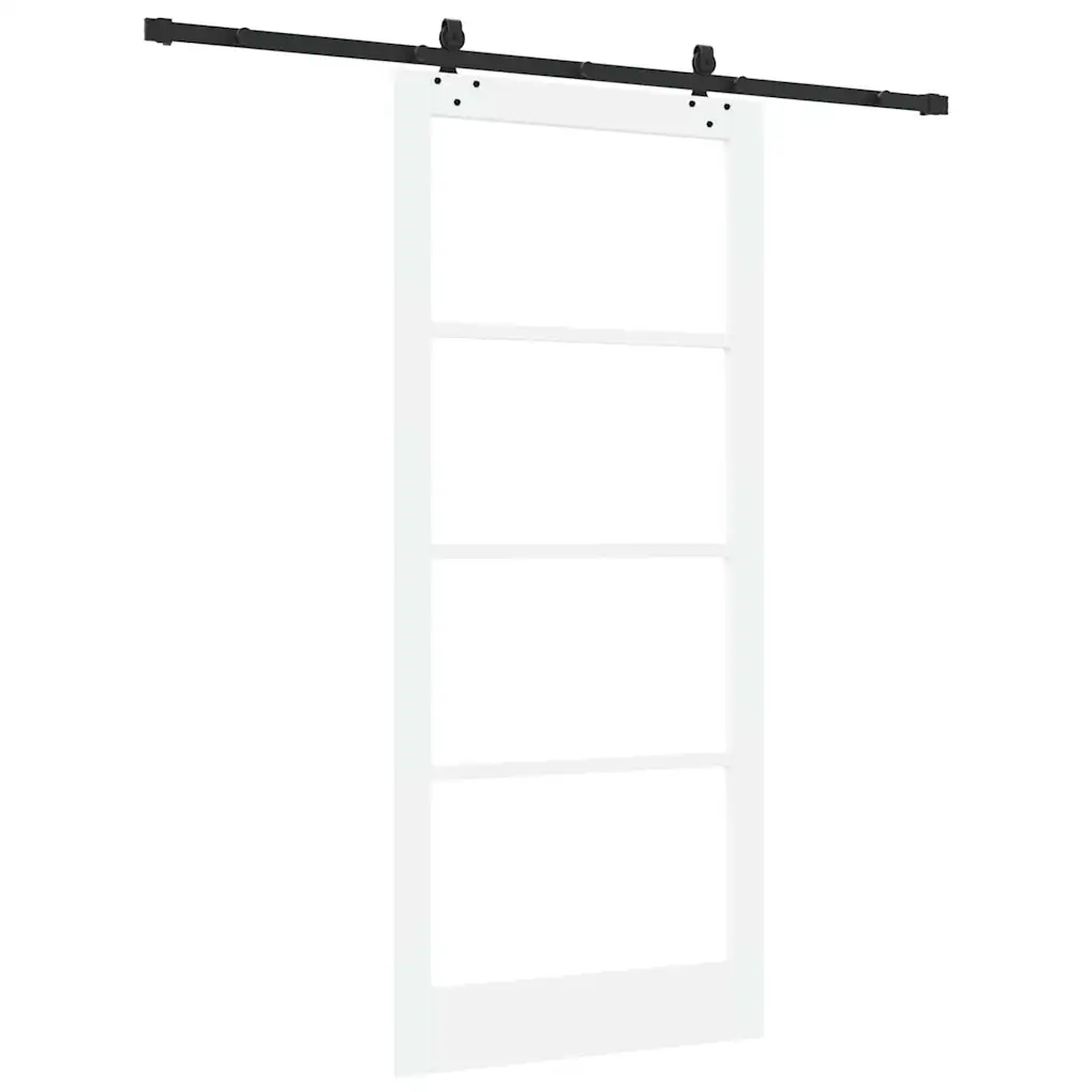 Klaasiga liuguks ORKDAL, männipuit, valge/must, 93 x 211 cm