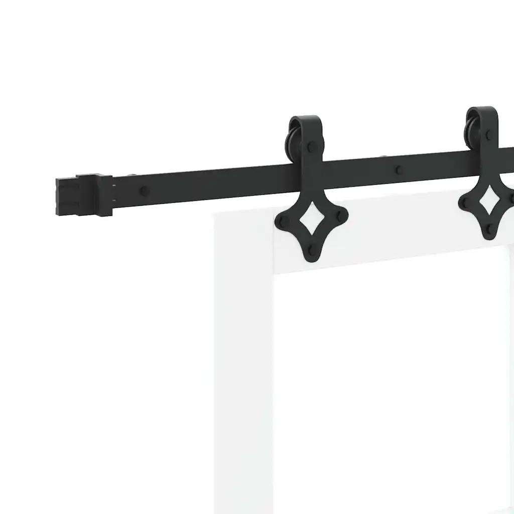 Klaasiga liuguks ORKDAL, männipuit, valge/must, 93 x 211 cm