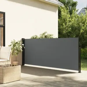 Väljatõmmatav külgmarkiis privaatsusekraan, antratsiithall, 140 x 300 cm