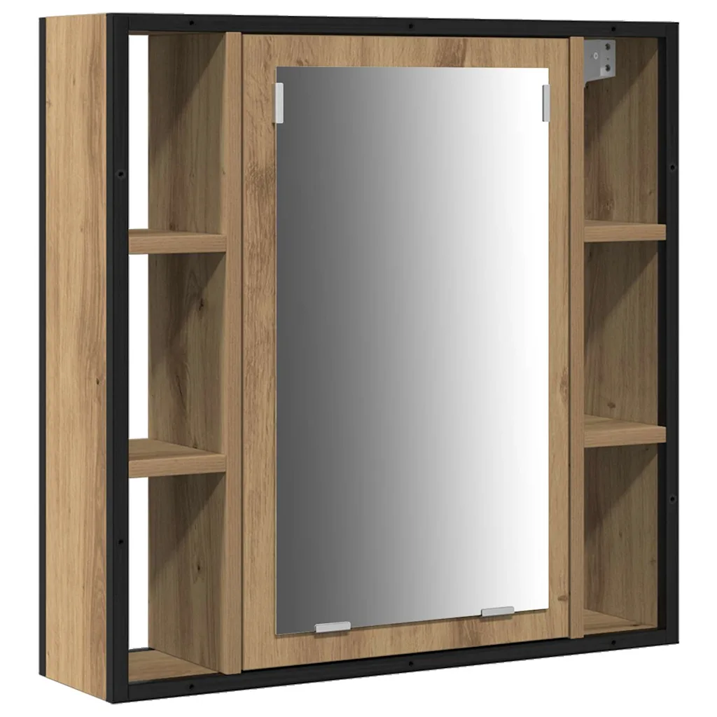 3-osaline seinale kinnitatav vannitoakappide komplekt peeglikapiga, pruun tehispuit, suur kapp 80 x 30 x 60 cm